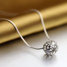 Free Shipping high quality 925Sterling Silver Guarantee100% Fashion hollow ball pendant necklaceN011