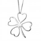 Free Shipping high quality 925Sterling Silver Guarantee100% Clover Pendant NecklaceN012
