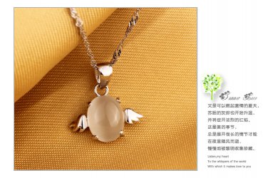 Free Shipping high quality 925Sterling Silver Guarantee100% Angel Necklace  N021