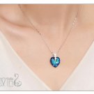 Free Shipping high quality 925Sterling Silver Guarantee100% Heart of Ocean Necklace  N023