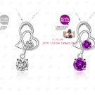 Free Shipping high quality 925Sterling Silver Guarantee100% Heart Love Pendant Necklace  N026