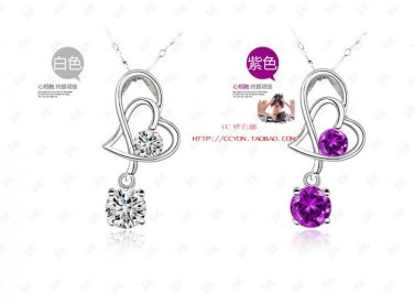 Free Shipping high quality 925Sterling Silver Guarantee100% Heart Love Pendant Necklace  N026