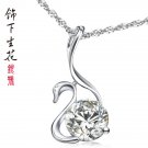 Free Shipping high quality 925Sterling Silver Guarantee100% Swan Love Pendant Necklace  N031