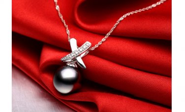 Free Shipping high quality 925SterlingSilverGuarantee100%Hackers Shell Pearl Pendant Necklace N047