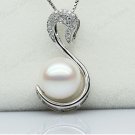 Free Shipping high quality 925Sterling Silver Guarantee100%Swan Shell Pearl Pendant Necklace N049