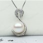 Free Shipping high quality 925Sterling Silver Guarantee100%Swan Shell Pearl Pendant Necklace N049