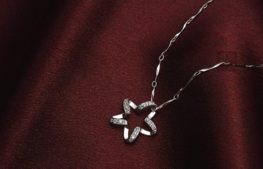Free Shipping high quality 925Sterling Silver Guarantee100% Pentagram necklace N058