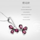 Free Shipping high quality 925Sterling Silver Guarantee100%  Cherry pendant necklace drunkN069