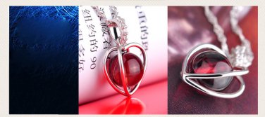 Free Shipping high quality 925Sterling Silver Guarantee100% Rotate Love Necklace N070