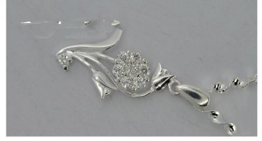Free Shipping high quality 925Sterling Silver Guarantee100% Sunflower flower necklace N076