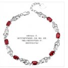Free Shipping high quality 925Sterling Silver Guarantee100% Ethnic Garnet Bracelet B013