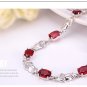 Free Shipping high quality 925Sterling Silver Guarantee100% Ethnic Garnet Bracelet B013