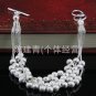 Free Shipping high quality 925Sterling Silver Guarantee100% Exquisite Beads Bracelet B021