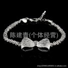 Free Shipping high quality 925Sterling Silver Guarantee100% Scrub Bow Bracelet B022
