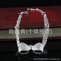 Free Shipping high quality 925Sterling Silver Guarantee100% Scrub Bow Bracelet B022