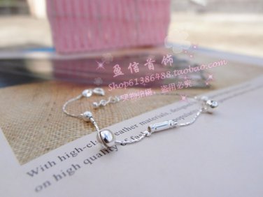 Free Shipping high quality 925Sterling Silver Guarantee100% Fashion double bell Bracelet B029