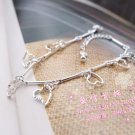 Free Shipping high quality 925Sterling Silver Guarantee100% Rod Crane peach flower Bracelet B030
