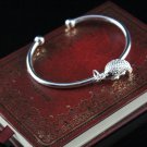 Free Shipping high quality 925Sterling Silver Guarantee100% Cute little fish Bracelet B073