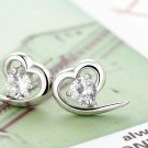 Free Shipping high quality 925Sterling Silver Guarantee100% Love heart EarringsE011