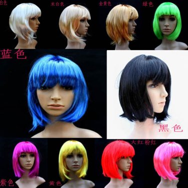 Free Shipping high quality Guarantee100% Dance performances BOB short hair wig063