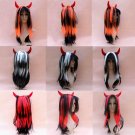 Free Shipping high quality Guarantee100%Prom horns long straight hair wig069
