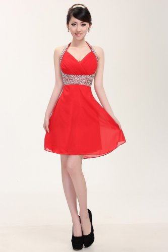 Short Halter Sequin Party Dresses New fashion 2014 Special Occasion Dresses Free Shipping