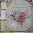 Glass plaque with candle holder