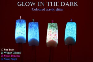 GID ACRYLIC GLITTERS, SET WITH ALL 4 COLORS. BAGGIE