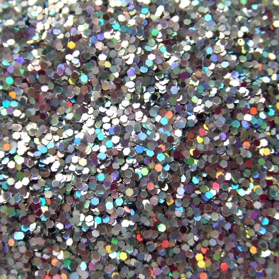 Holographic silver glitter