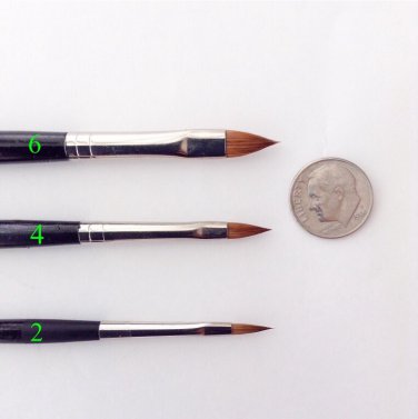 3D kolinsky brushes set #2,4,6