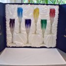 Faberge  Colored Crystal Champagne Flutes  in original presentation box