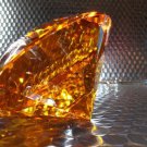 Topaz Crystal Cut Clear Paperweight Faceted Prism Glass Art Diamond Shape