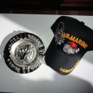 USMC Bulldog Ashtray & Baseball Cap Combo