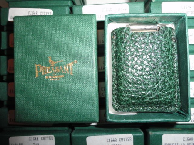 Pheasant by R.D.Gomez Stainless Steel Cutter Green  Leather BNIB