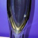 Adam Jablonski Art Glass Amber & Clear Vase 13" tall without box signed