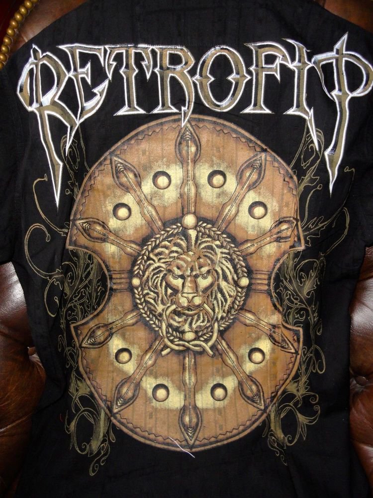 Retrofit mens casual shirt adult Black with tags Medium size