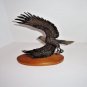 American Eagle Bronze Sculpture Wooden Base