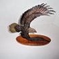 American Eagle Bronze Sculpture Wooden Base