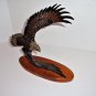 American Eagle Bronze Sculpture Wooden Base