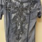 Men's Roar Signature Blue/Grey Short Sleeve Button Up Shirt Size Medium