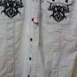 Men's Roar Signature Tan Short Sleeve Button Up Shirt Size Medium