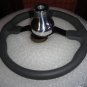 Gussi Boat Steering Wheel M521 Grey Urethane Black Spoke & Polished Alum Hub