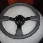 New Gussi Boat Steering Wheel M521 Grey Urethane Black Spoke & Black Hub Adaptor
