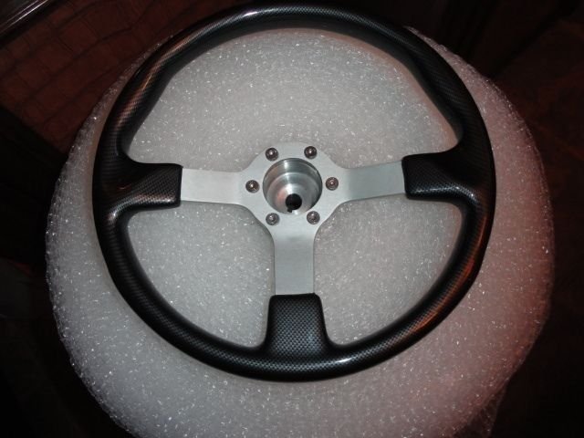 Gussi Boat Steering Wheel Black Carbon Look with Brushed Spoke ...