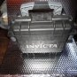 Invicta watch carrying case in black with grey handles holds 3 watches