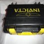 Invicta watch carrying case in grey with yellow handles holds 8 watches