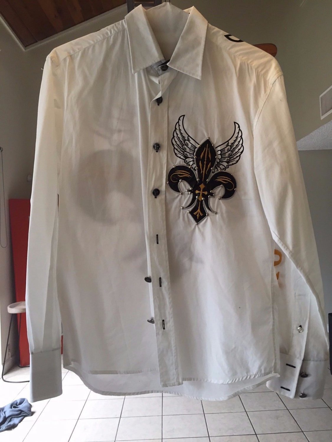 Tribes Men's Long Sleeve Button Front Shirt size M