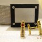 Colibri Stainless Steel Gold Red Cufflinks- New