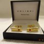 Colibri Stainless Steel Gold Red Cufflinks- New