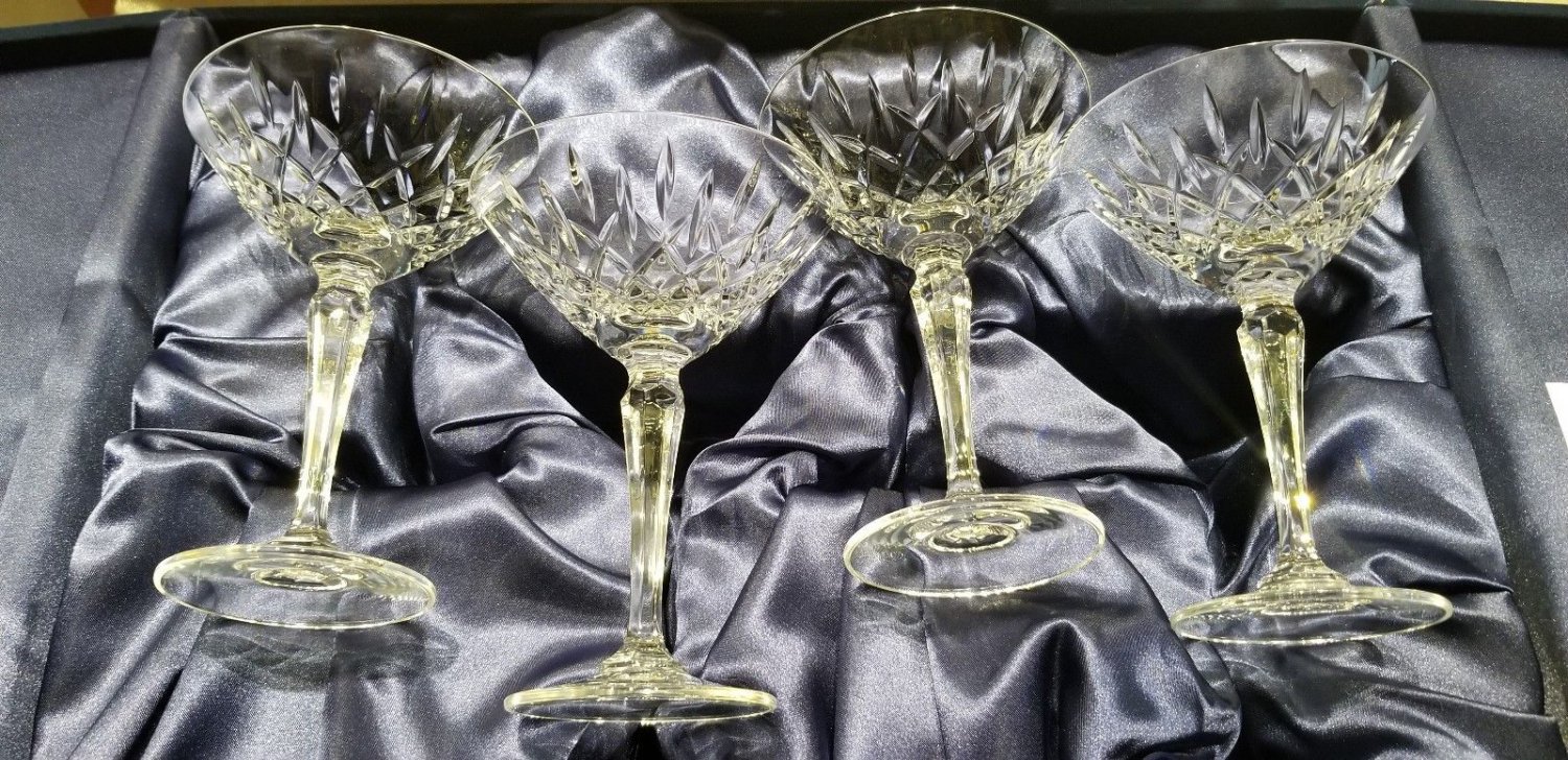 Faberge Crystal D'arcy Martini Glasses Set of 4